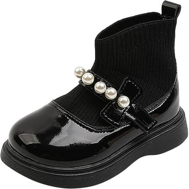 Girls Leather Ankle Boots Side Comfortable Dress Booties for Toddler/Little Kid/Big Kids Comfortable Ankle Boots