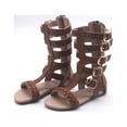 thumbnail image 1 of Girls Leather Gladiator sandal weathered brown Adjutable buckle 2-3Y (7-8T), 1 of 5