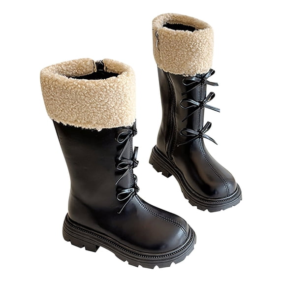Traveltopp Women's Punk Combat Boots - Leather Knight Boots With Side Zipper & Low Heel