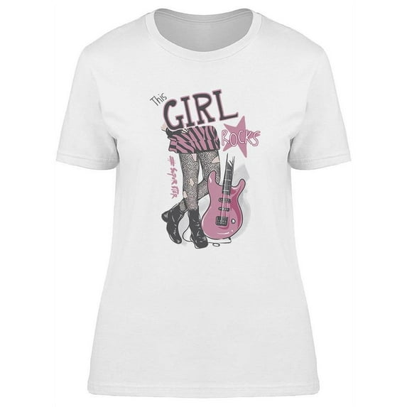 Girls Leg And Guitar T-Shirt Women -Image by Shutterstock, Female Small
