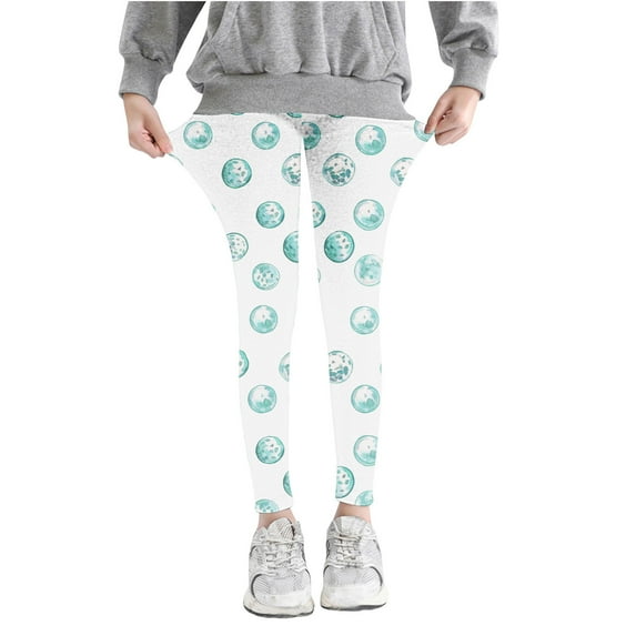 Girls Legging Size 6 High Waist Fashion Printed Skinny Stretchy Comfort Pants Cotton Lightweight Yoga Fall Toddler Outfits, Mint Green, 4 Years