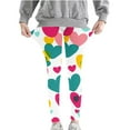 thumbnail image 1 of Girls Leggings 3-8T Casual Fall Stretch Cotton Jeggings Floral/Hearts Printed Tights Full Length Slim Fit Pant (3-4T, Multicolor H), 1 of 4