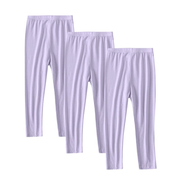 Girls Leggings 3 PCS Soft Full Length Basic Leggings Stretchy Footless Tight Pants Yoga Dance Pants for Kids
