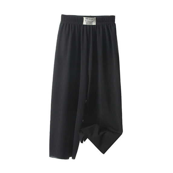 Girls Leggings Ankle Length Toddler Kids Baby Girls Fashion Cute Sweet Ice Silk Wide Leg Pants Trousers Pants Leggings Black 9-10years