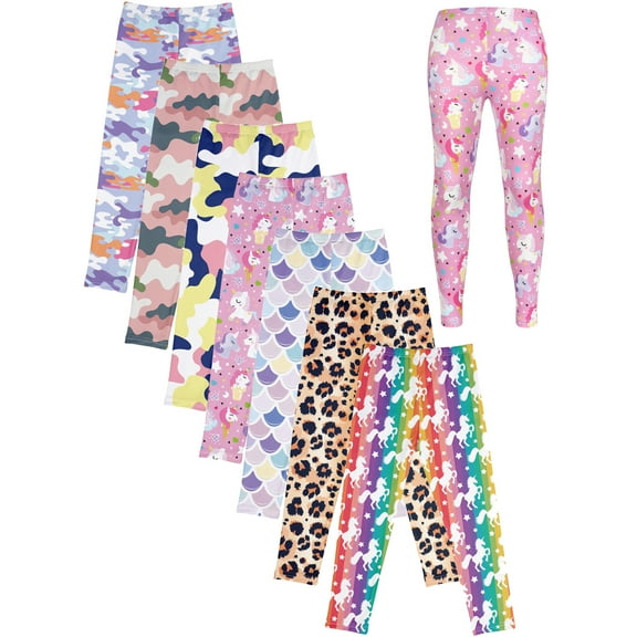 Girls Leggings Cartoon Basic Stretch Legging Toddler Kids Footless Tights Pants 4-12 Years