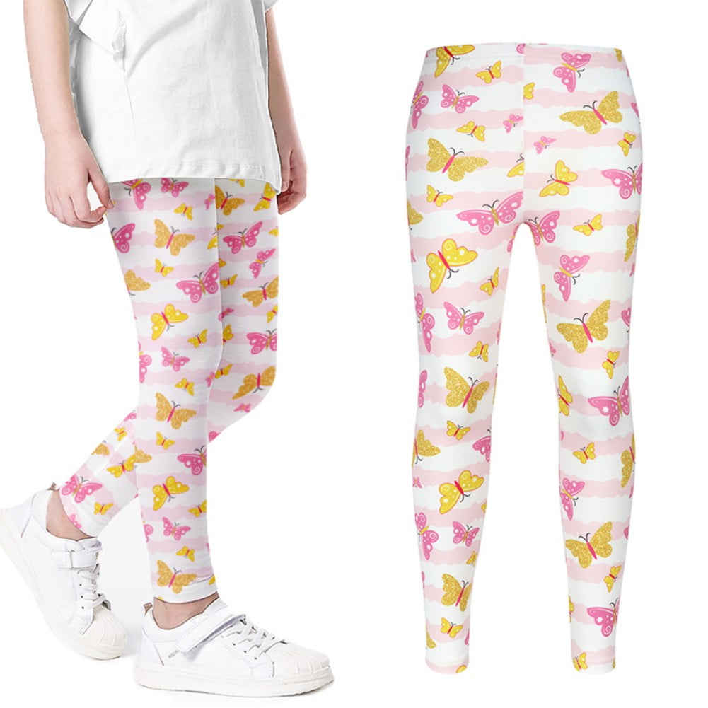 Girls Leggings Cartoon Basic Stretch Legging Toddler Kids Footless