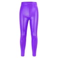 thumbnail image 1 of Girls Leggings New Kids Girls Fitness Leggings High Waisted Kids Yoga Pants Stretch Shiny Running Dance Tights for Teen School Workout Girls' Warm Pull on Pants Purple 12-13 Years, 1 of 3