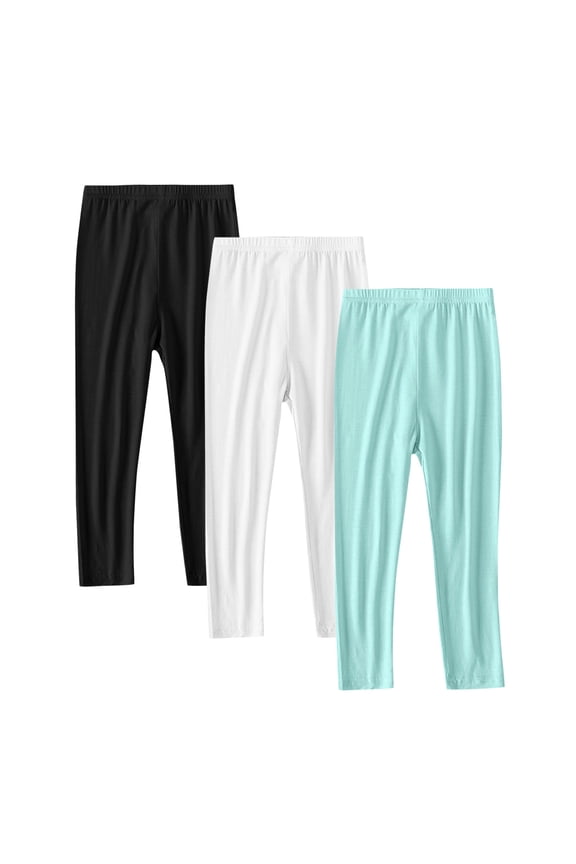 Girls Leggings Cotton Leggings for Toddler Footless Girls Pants Stretchy Baby Girl's Pants Infant Basic Leggings Mint Green 3-4 Years