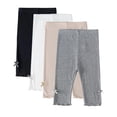thumbnail image 1 of Girls Leggings Cropped Leggings 4 Pack of Legging Toddler Footless Girls Pants Stretchy Basic Leggings 2-10Y, 1 of 10