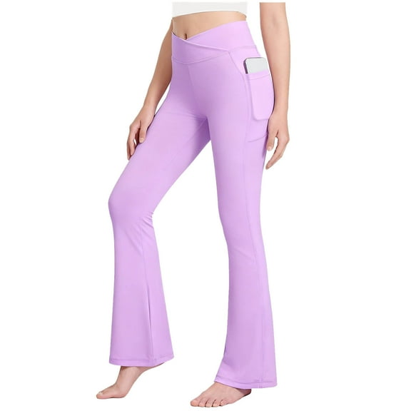 Girls Leggings Fashion Casual High Waisted Flare Legging Yoga Pants with Pockets Clothes for Girls Size 6-15