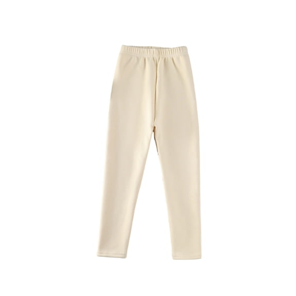 Girls Leggings High Waist Athletic Yoga Pants with Pockets Dance Running Tights 6-12 Years Beige 100