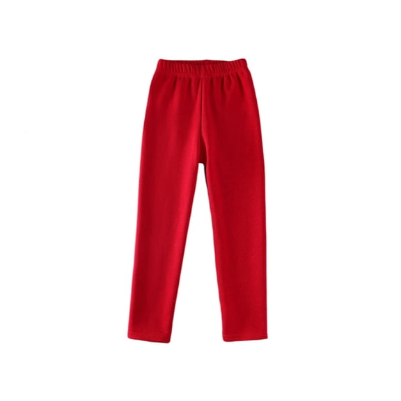 Girls Leggings Kids Winter Warm Leggings Thick Thermal Tights Pants Red 110