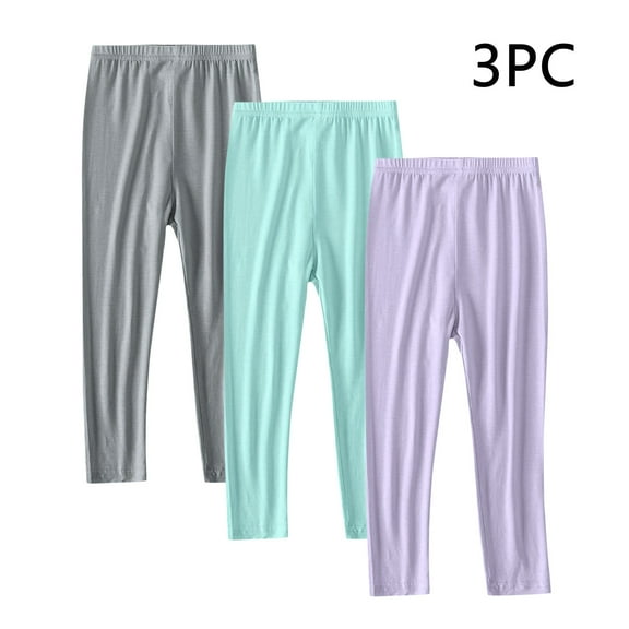 Girls Leggings Multipack - 3 Pack Soft Comfortable Athletic Leggings for Girls Gray 4-5 Years
