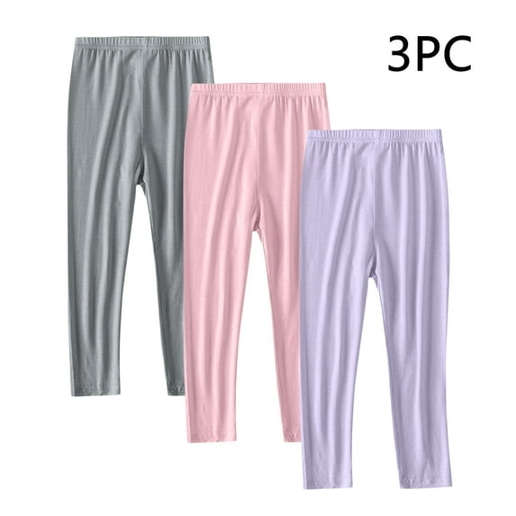 Girls Leggings Multipack - 3 Pack Soft Comfortable Athletic Leggings for Girls Purple 12-13 Years