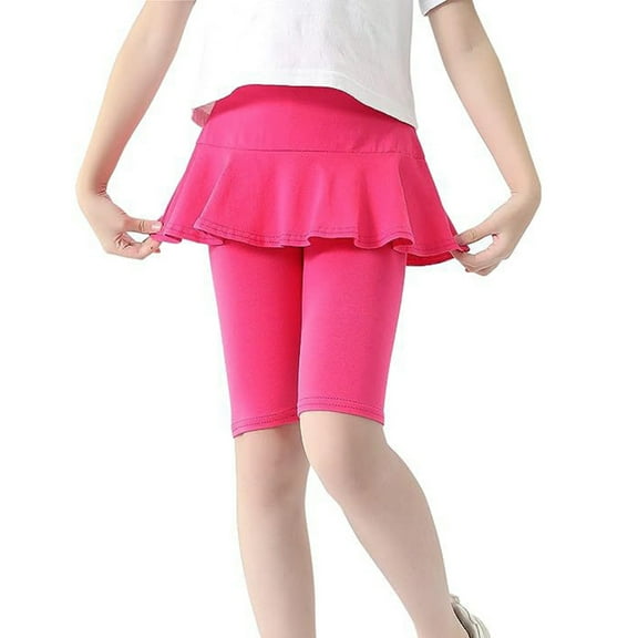 Girls Leggings,Pants Knee Length Ruffle Skirt Stretchy Athletic Clothing Pants for Girls,Leggings for Girls,RD1,10-11 Years