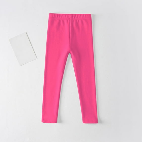 Girls Leggings Size 7-8 Basic School Cotton Footless Leggings Solid Color Comfortable Stretch Leggings Winter Warm Full Length Tights Pants Cute Leggings Clearance Sales Hot Pink 5 Years