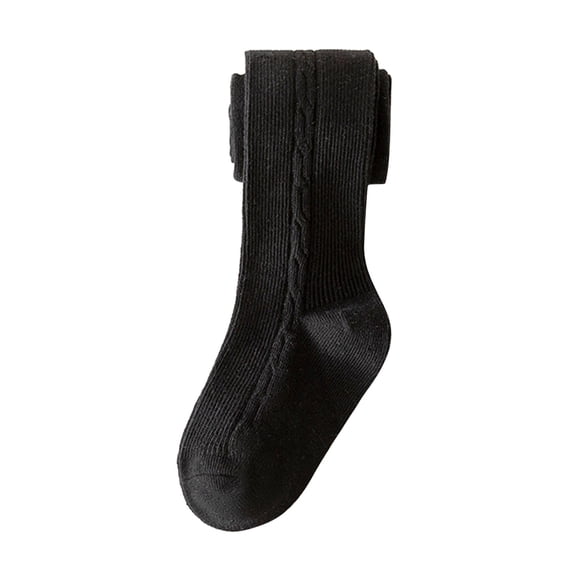 Girls Leggings Solid Color Thick Tight Warm Cotton Full Length Pantihose Spring Fall Stratchy Basic Pants Black 2-4 Years