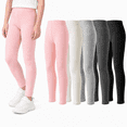 thumbnail image 1 of Girls Leggings Toddler 5 Pack Cotton Full‑Length Stretch Pants Basic Kids Daily Wear 3T‑12, 1 of 7