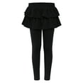 thumbnail image 1 of Girls Leggings Toddler Girl Ruffle Skirt Pants Cozy School Uniform Stretchy Pull On Tights Fall Spring Clothes, 9-10 Years Black, 1 of 2