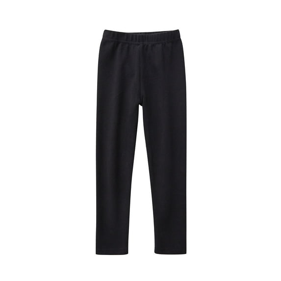 Girls Leggings Trousers New Cozy Leggings for Girls Toddler Kids Comfortable Long Pants Solid Color Straight Elastic Waist Trousers Breathable Kids Girl's Pants New Black 8 Years