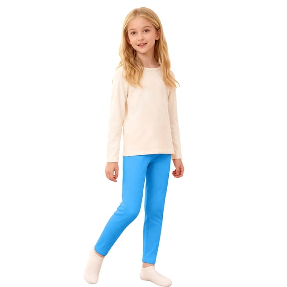 Girls' Leggings Winter Clothes for Kids Cotton Fleece Lined Leggings Warm Thick Tights Thermal Full Length Pants