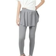 thumbnail image 1 of Girls Leggings with Ballets Skirt Kids Elastic Waist Dance Skirted Skorts Light Soft Stretchy Tights Sports Yoga Pants Gray 8 Years, 1 of 5