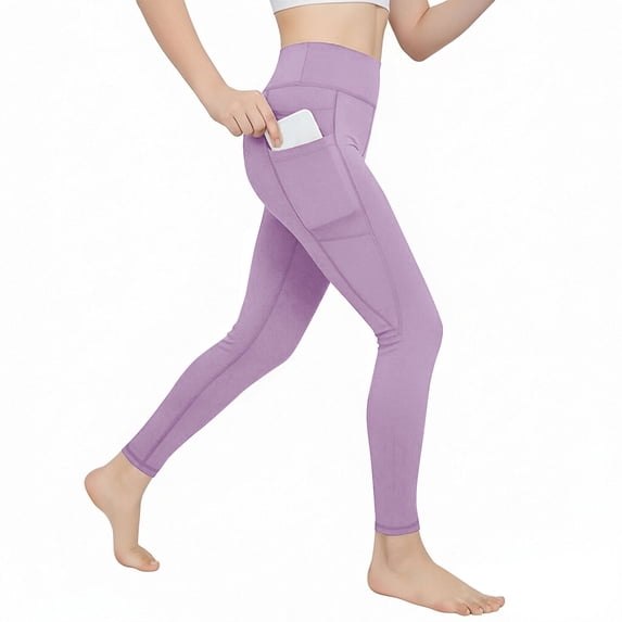 Girls Leggings with Pockets - High Waisted Soft Yoga Workout Athletic Dance Running Pants
