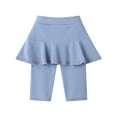 thumbnail image 1 of Girls Leggings with Skirt Uniform Skirts for Girls Stretchy Athletic Leggings Knee-Length Ruffle Skirt Shorts for Kid 4-11 Years, 1 of 6