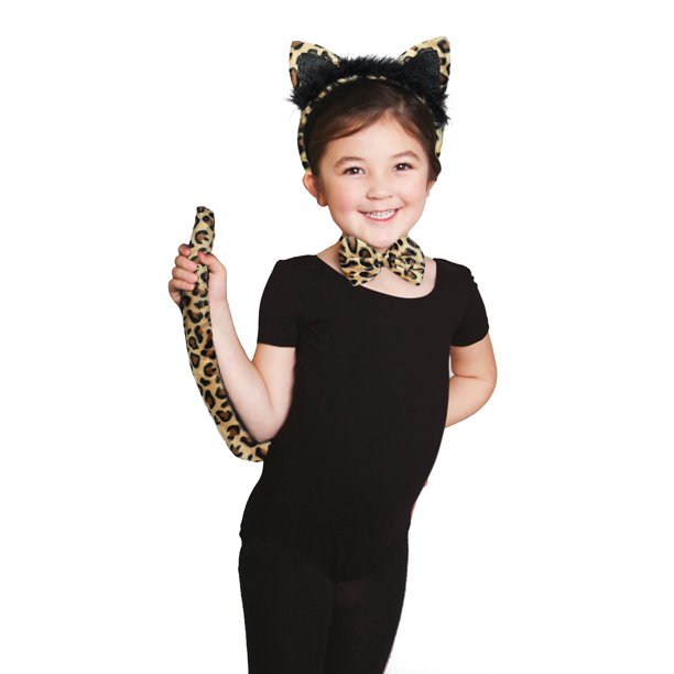 Girls Leopard Halloween Costume Kit, Way To Celebrate, 2Pieces, Brown