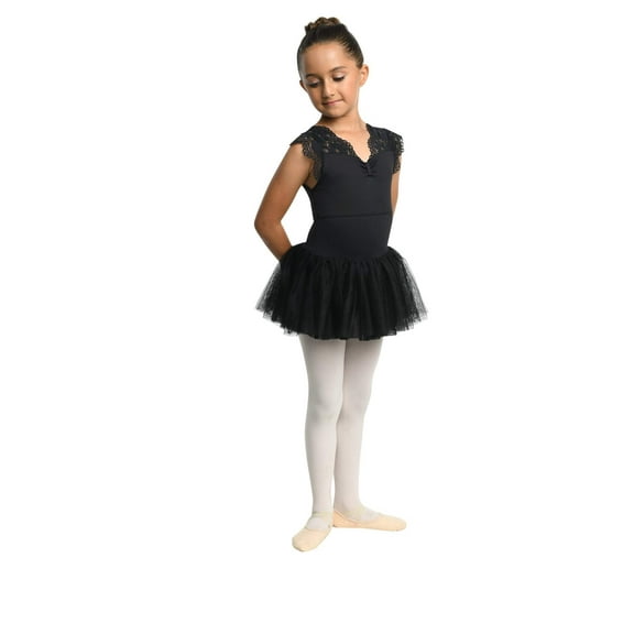 Girls Leotard Dress by Danz N Motion Lace Bow Back 23204C