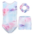 thumbnail image 1 of Girls' Leotard Gymnastics Dance Shorts Headband Set Kids Gymnastics Jersey Shorts Gymnastics Sleeveless Leotard Dance Clothing Spring Gymnastics Set, 1 of 6