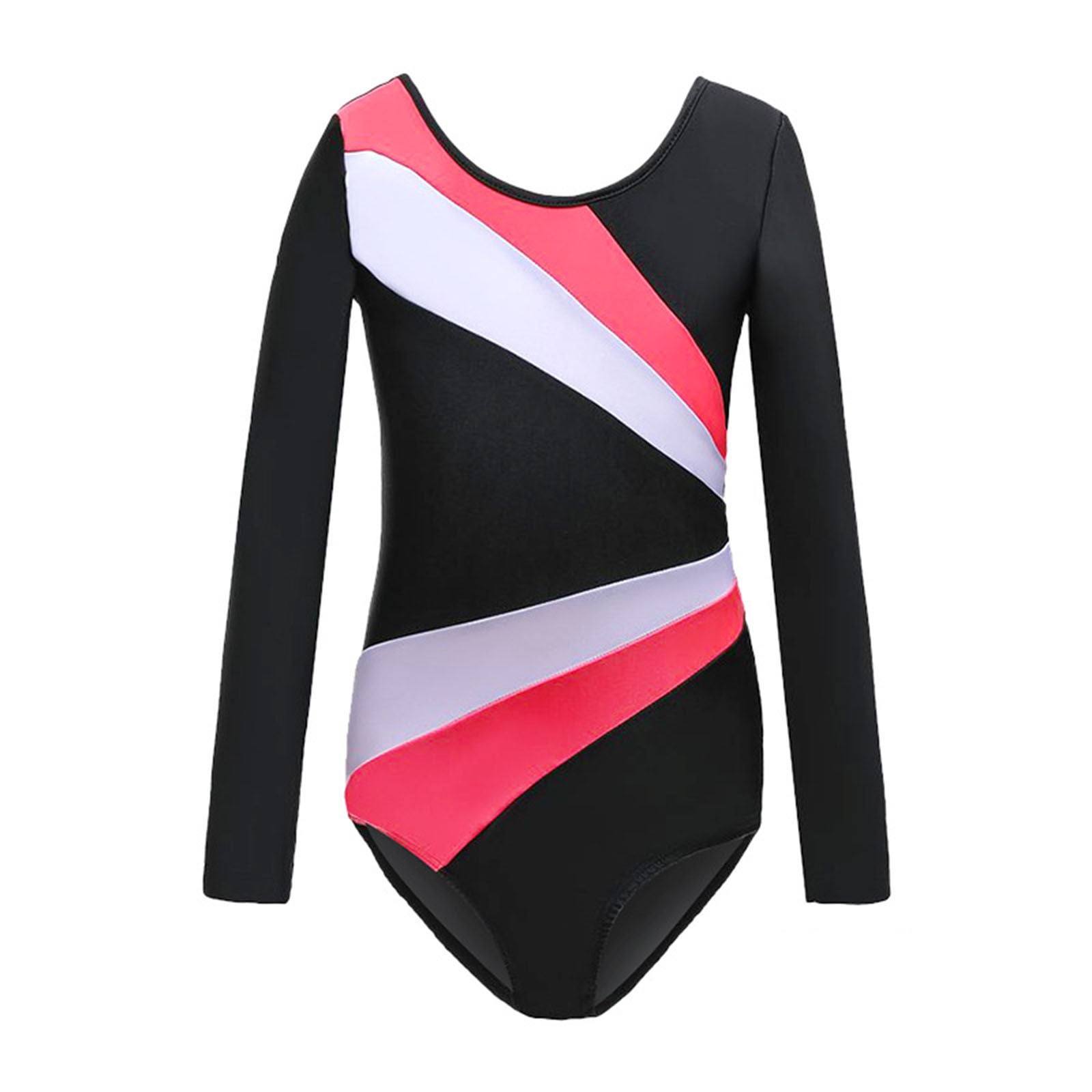 Girls Leotards For Gymnastics Outfits Kids 1 Piece Colorful Long Sleeve
