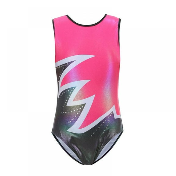 Girls Leotards Gymnastic Dance Onesies Ballet Tank Sleeveless Colorful Shiny Leotard, for 5-14 Years