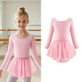 thumbnail image 1 of Girls Leotards for Ballet Classic Long Sleeve Pink Girls Leotard with Glitter Skirt Ballet Outfit Kids Leotards for Girls 6-7 Years, 1 of 6
