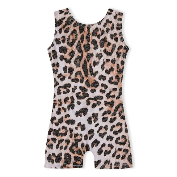 Girls Leotards for Gymnastics Black Leopard Print Size 1t 2t Domusgo Unitard with Shorts