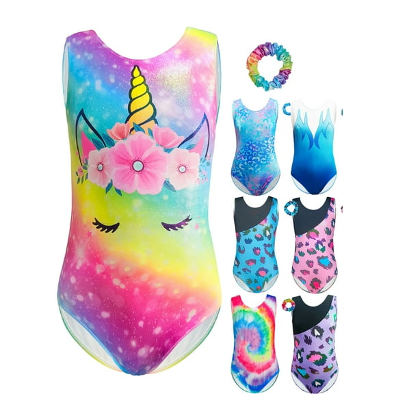 Girls Leotards for Gymnastics Outfits Sparkle Kids Toddlers One-Piece Dancewear Size 3-12 Years