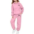 thumbnail image 1 of Girls Letter Print Hoodie Pants Outfit Two Piece Kids Youth, 1 of 6
