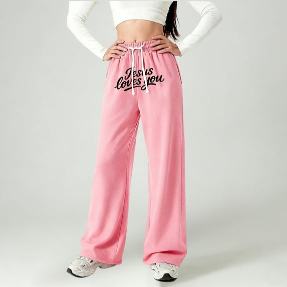 Girls Letter Print Wide-Leg Pants (4-16 Years) – Fashion Casual Loose ...