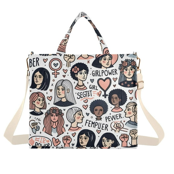 Girls Letters Corduroy Tote Bag Handbag Large Messenger Bag Shoulder Crossbody Zipper Bag Purse