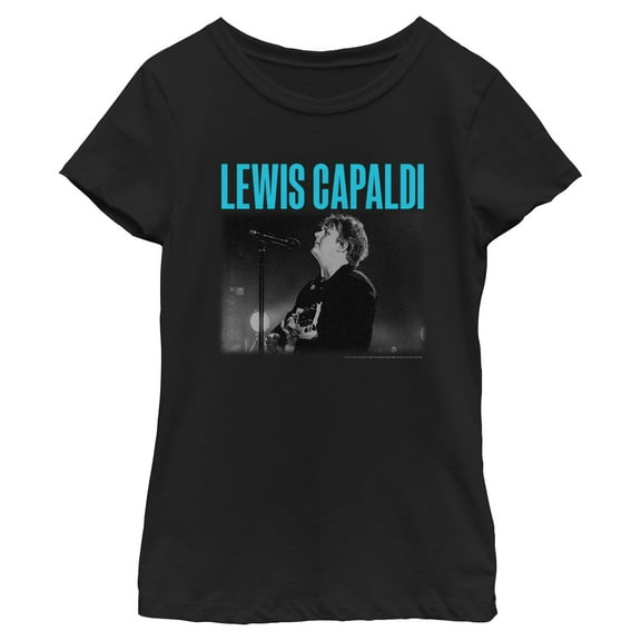 Girls Lewis Capaldi Portrait Singing T Shirt
