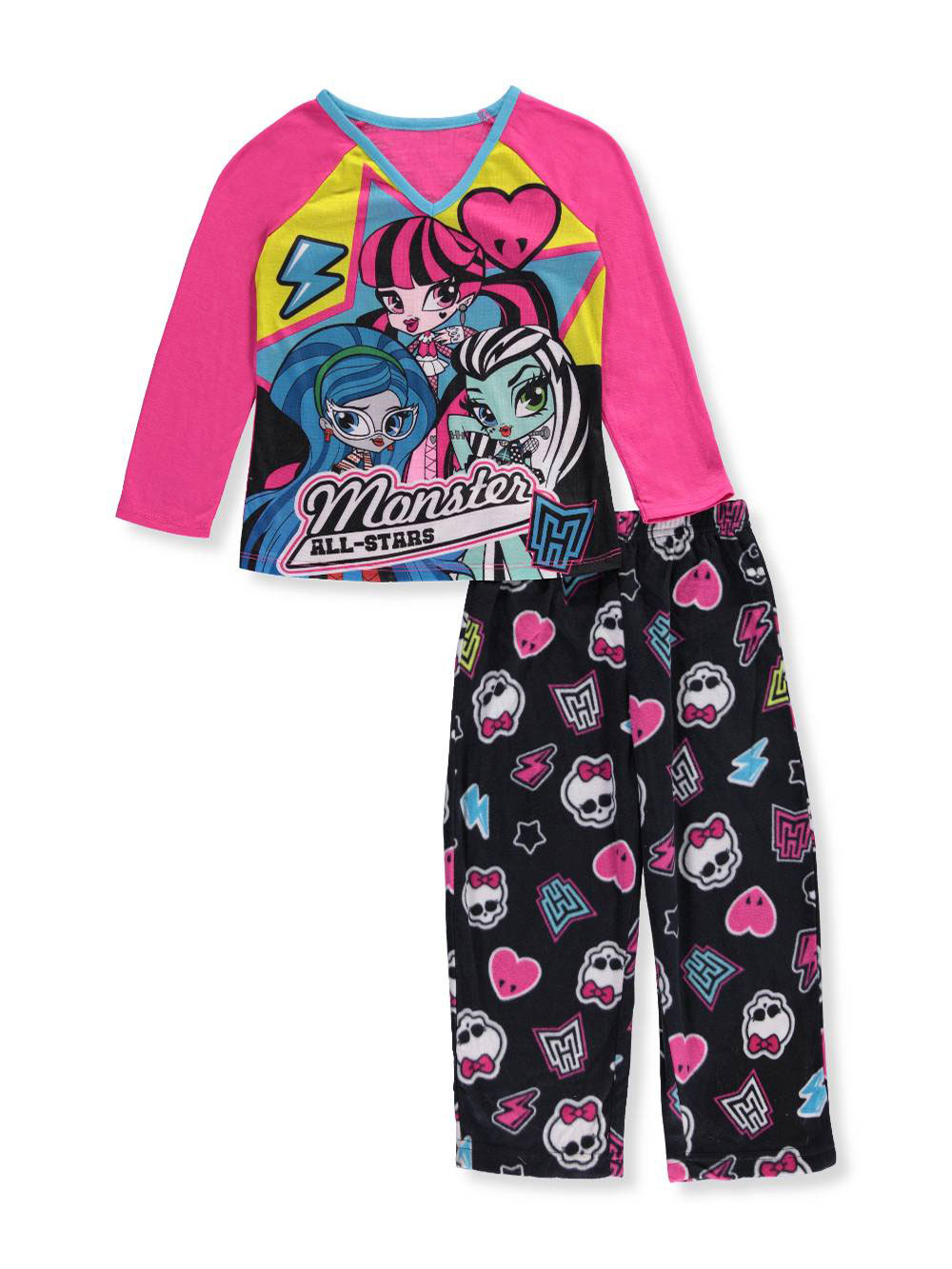 Girls' License Fleece Sleep Pant & Poly Top 2 Piece Pajama Set - image 1 of 2