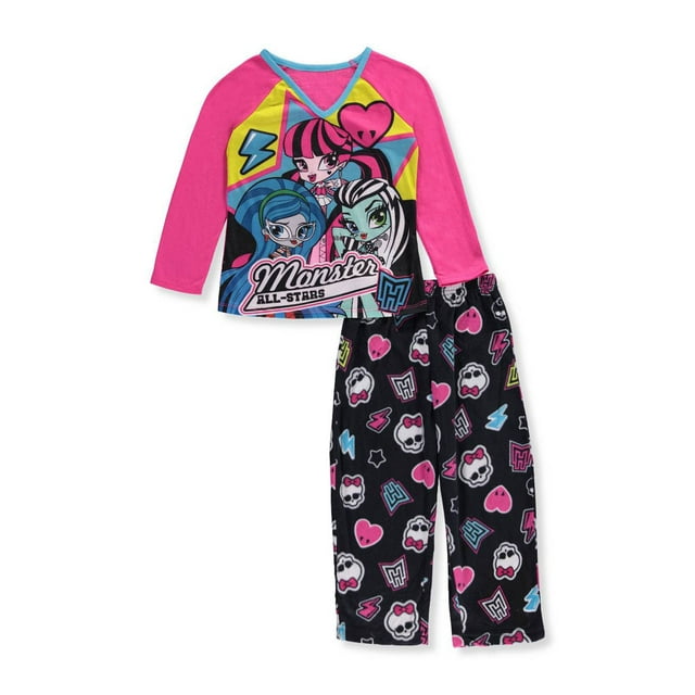 Girls' License Fleece Sleep Pant & Poly Top 2 Piece Pajama Set