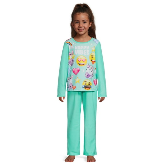 Girls Licensed Character Long Sleeve Top and Pants Sleep Set, 2-Piece, Sizes 4-12