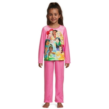 Girls Licensed Character Long Sleeve Top and Pants Sleep Set,  2-Piece, Sizes 4-12