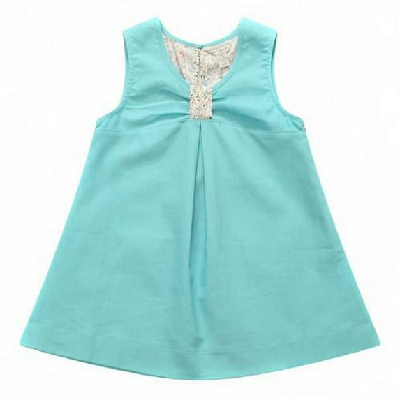 Girls Light Blue Floral Elements Dress 10