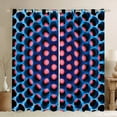 thumbnail image 1 of Light Pink Curtains & Drapes Navy Blue Geometric Honeycomb Blackout Curtains For Bedroom 42"Wx84"L,3D Abstract Geometry Window Curtains Stereoscopic Dense Hole Window Treatments 2 Panels, 1 of 6