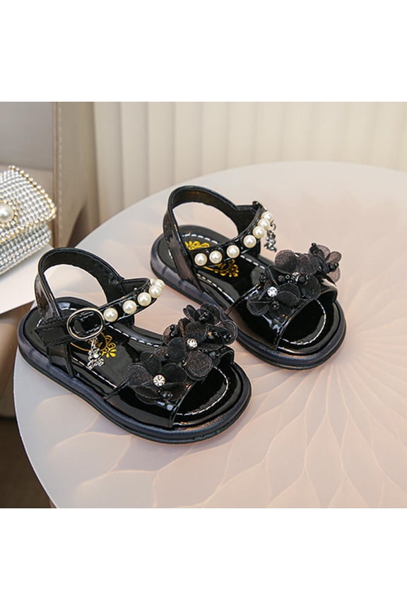 Girls Light-Up Open-Toe Soft-Sole Sandals for Spring and Summer, Available in Extended Sizes