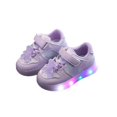 thumbnail image 1 of Girls' Light-Up Shoes Bear Pattern Breathable Mesh Sneakers Hook-and-Loop Soft Sole Shoes Casual Kids Footwear, 1 of 5
