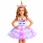 1st birthday unicorn dress Outfit Girl Clothing valentinespromo2026 Simple Satin Basque Waist Color:Red (As Picture) Please provide measurements if