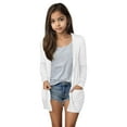 thumbnail image 1 of Girls Lightweight Cardigan Long Sleeve Casual Open Front Oversized Sweater Cute Soft Outerwear Coat with Pockets, 1 of 5